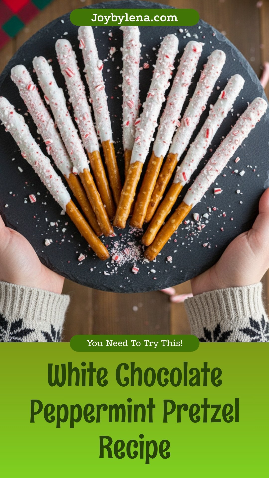 White Chocolate Peppermint Pretzels