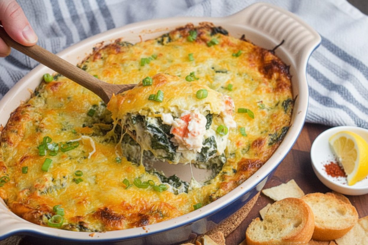 Creamy Crab Spinach and Artichoke Dip Recipe
