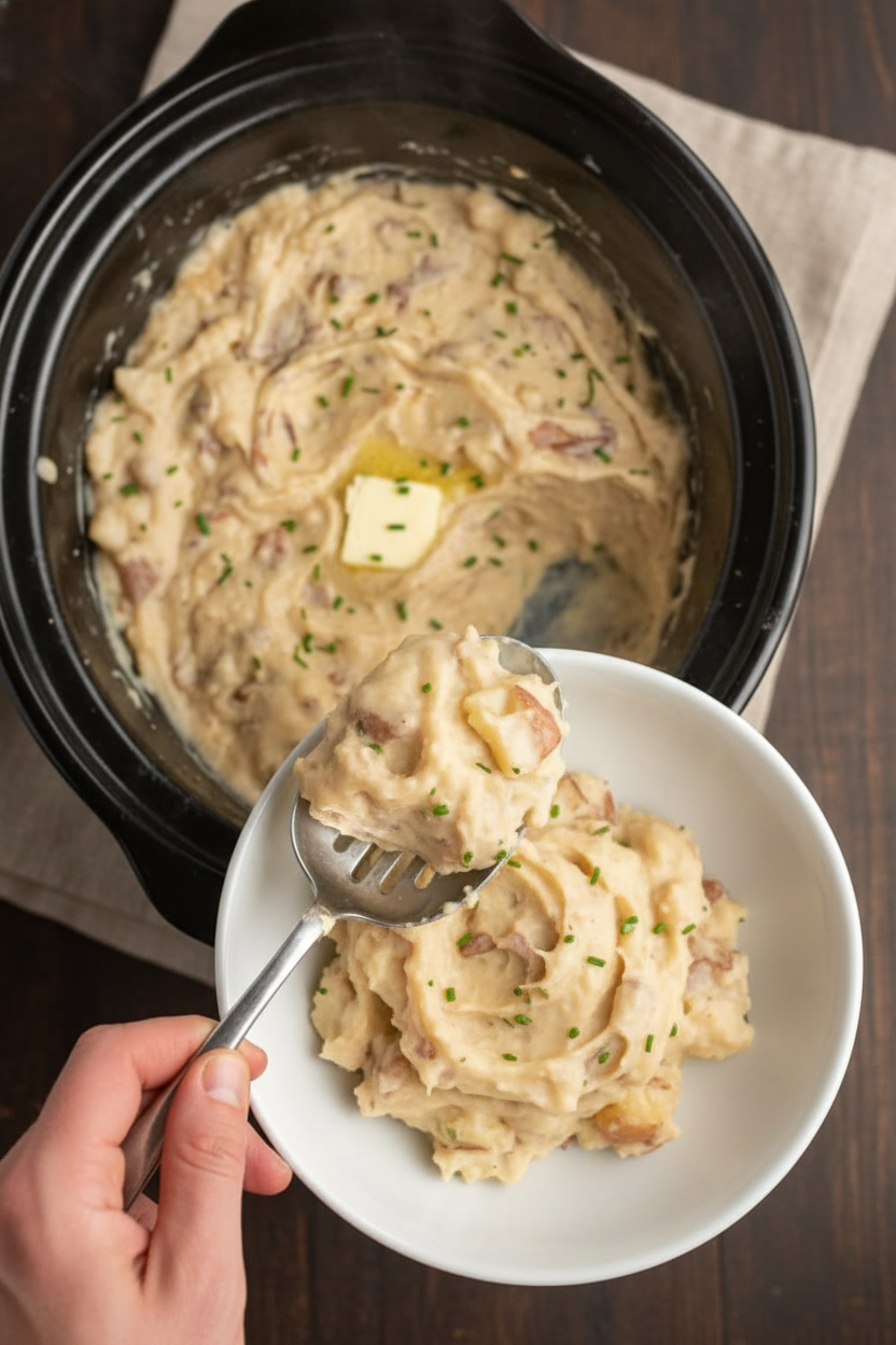 Crock Pot Garlic Mashed Potatoes
