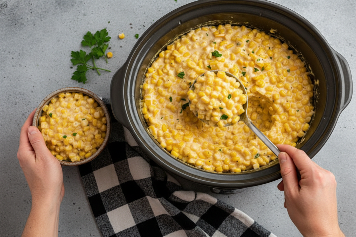 Crock Pot Slow Cooker Creamed Corn Recipe