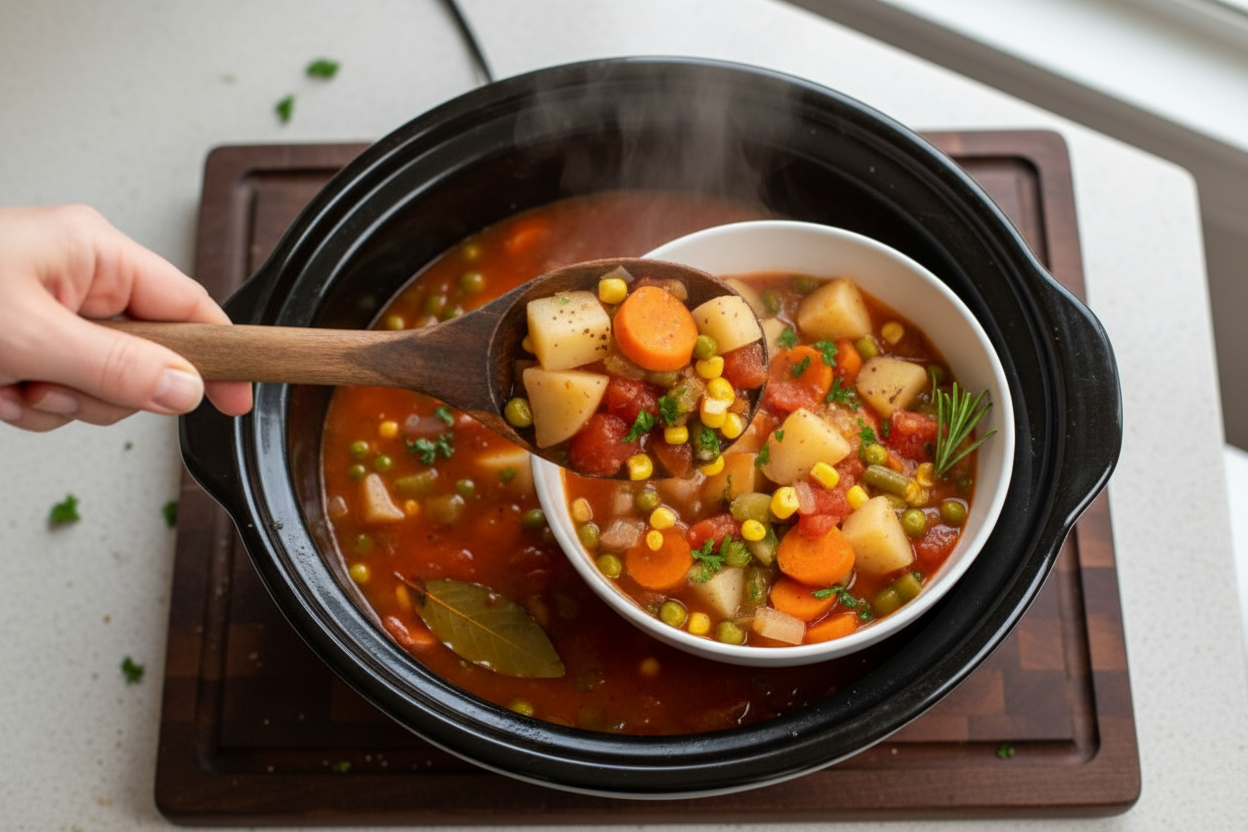 Easy Crock Pot Vegetable Soup Recipe