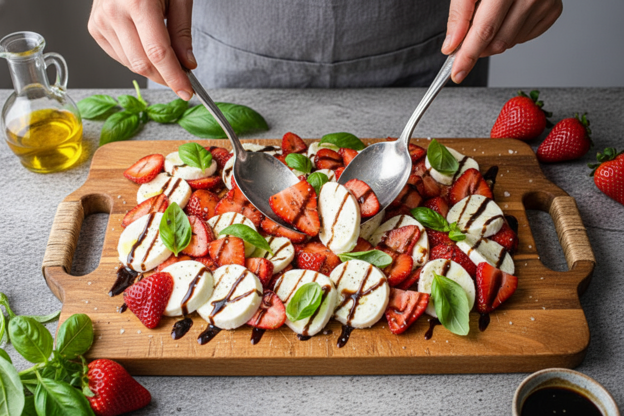 Fresh Strawberry Caprese Salad Recipe