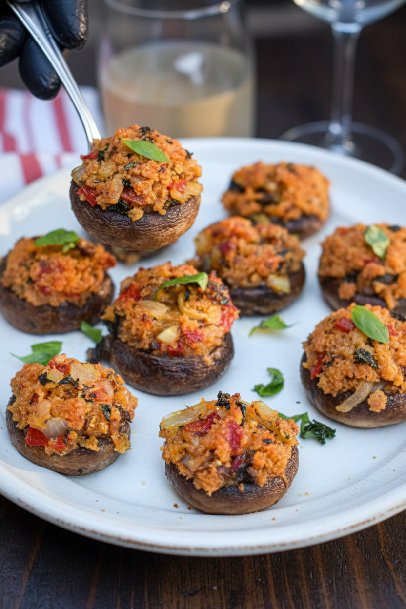 Vegan Italian Stuffed Mushrooms