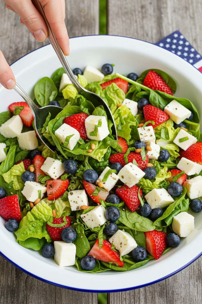 Berry Caprese Salad {4th of July Salad}