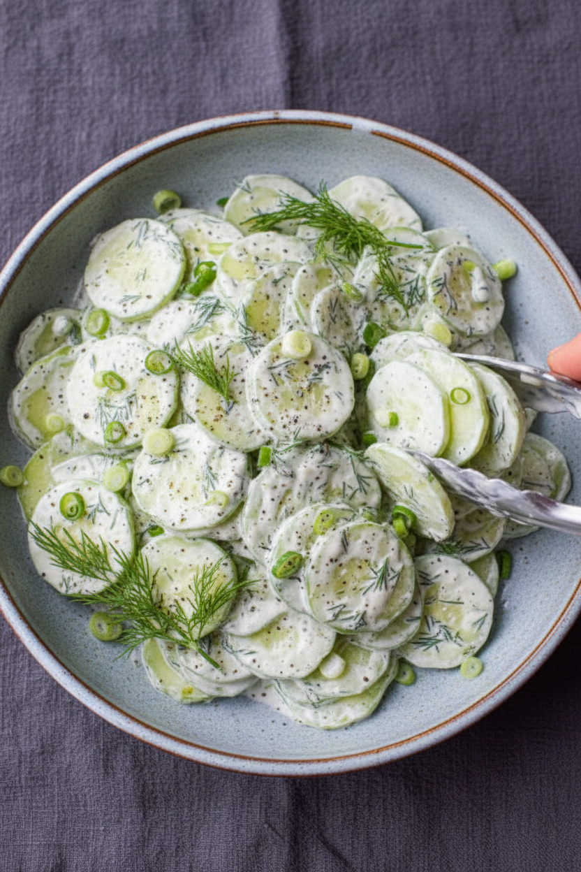 Polish Cucumber Salad {Mizeria}