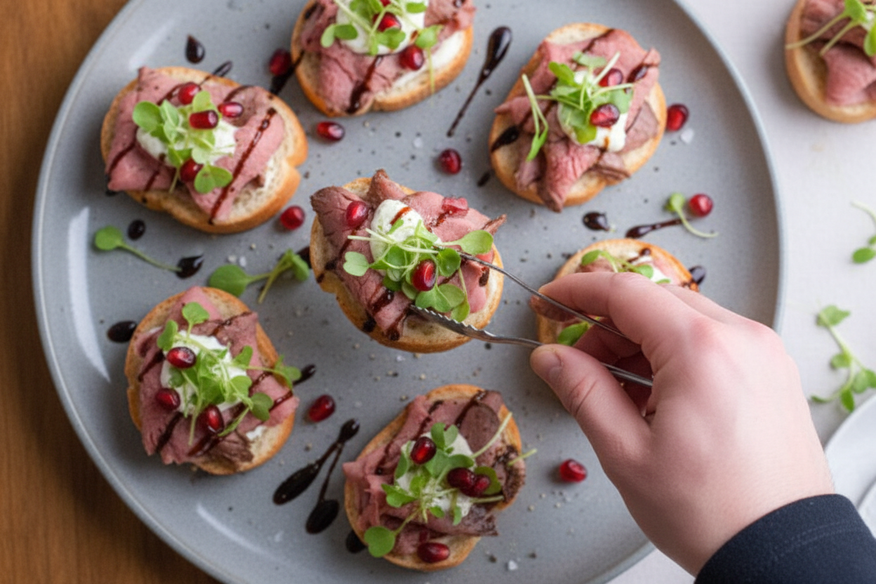 Roast Beef Crostini Appetizer Recipe