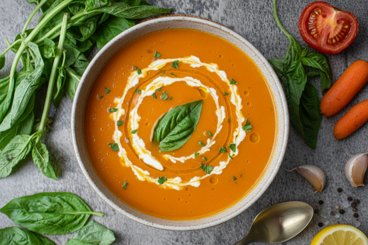 Roasted Tomato Basil Soup Recipe