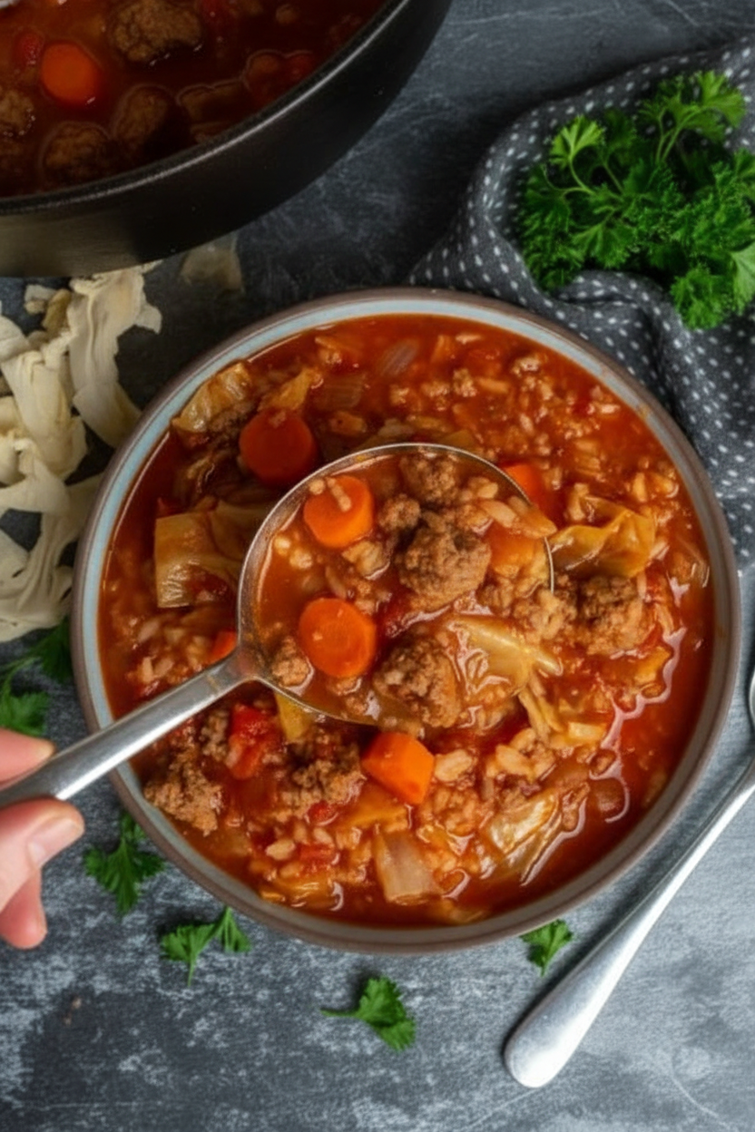 Slow Cooker Cabbage Roll Soup