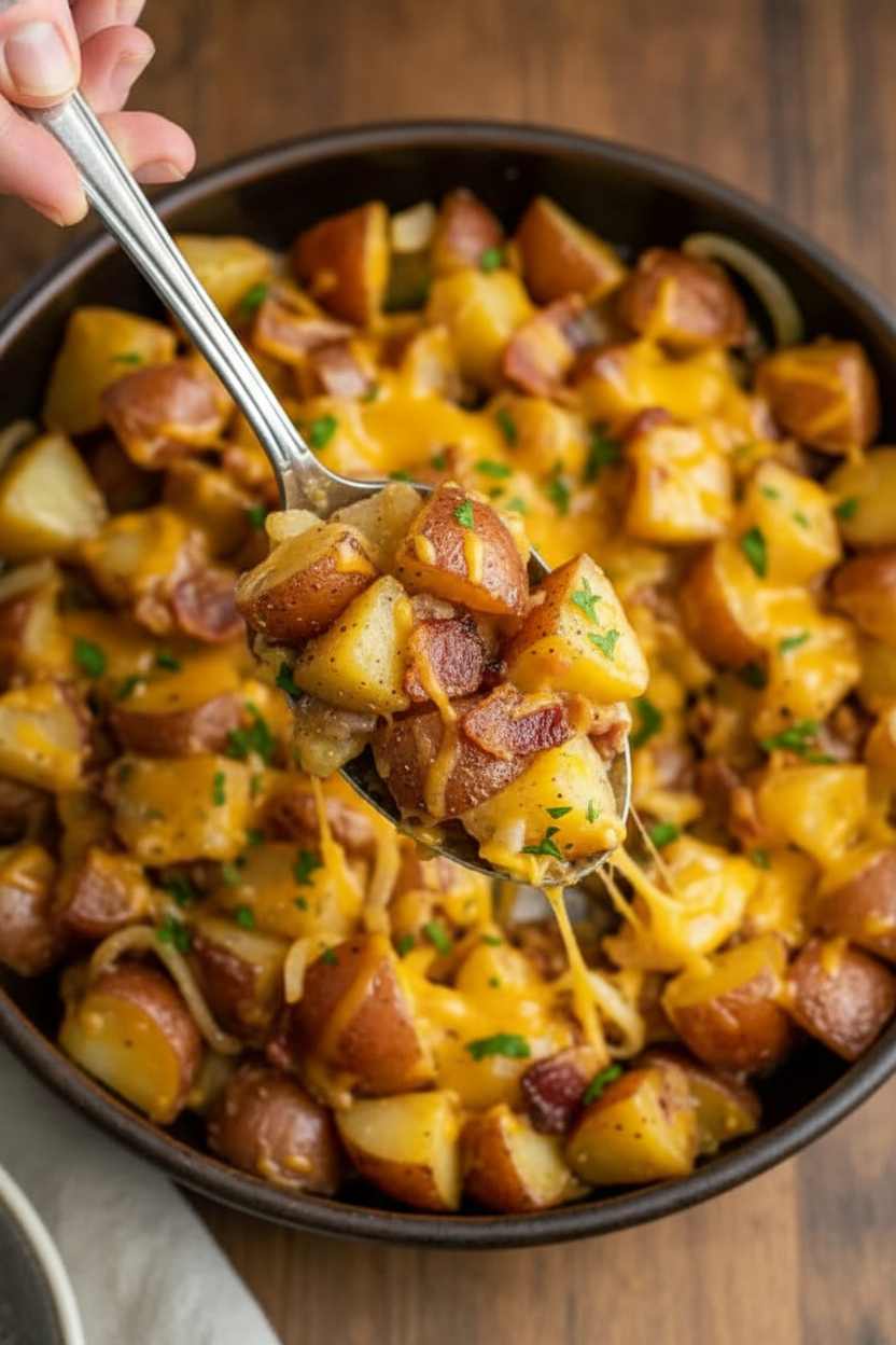 Slow Cooker Cheesy Bacon Ranch Potatoes