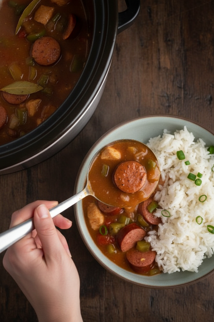Slow Cooker Gumbo with Chicken and Sausage