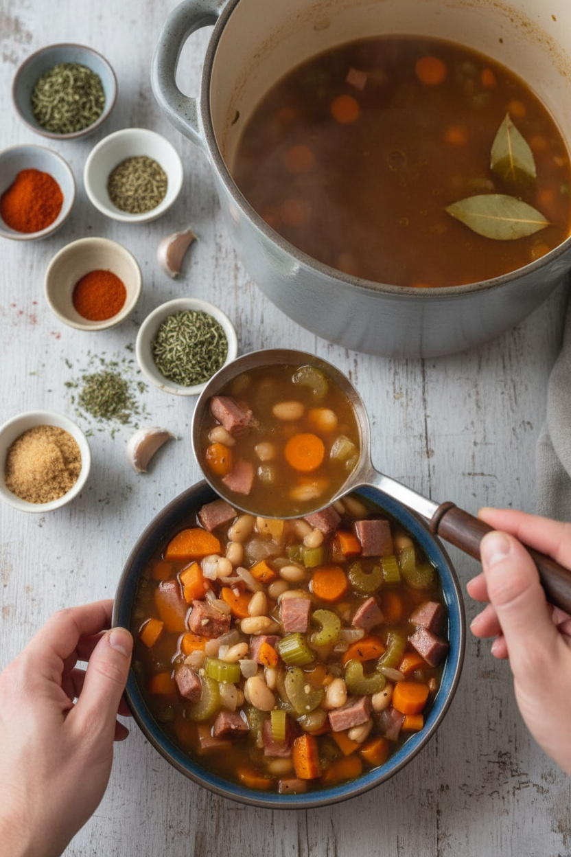 Slow Cooker Ham and Bean Soup