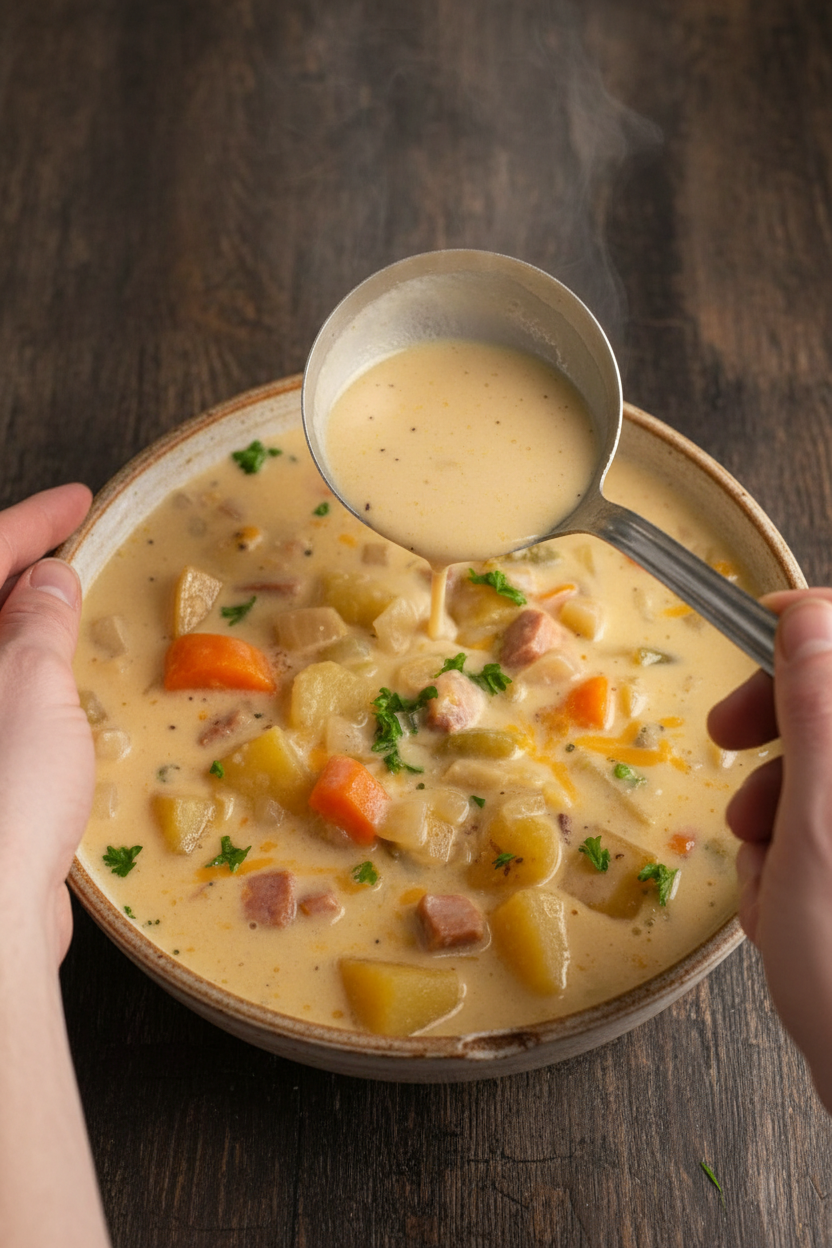 Slow Cooker Ham and Potato Soup