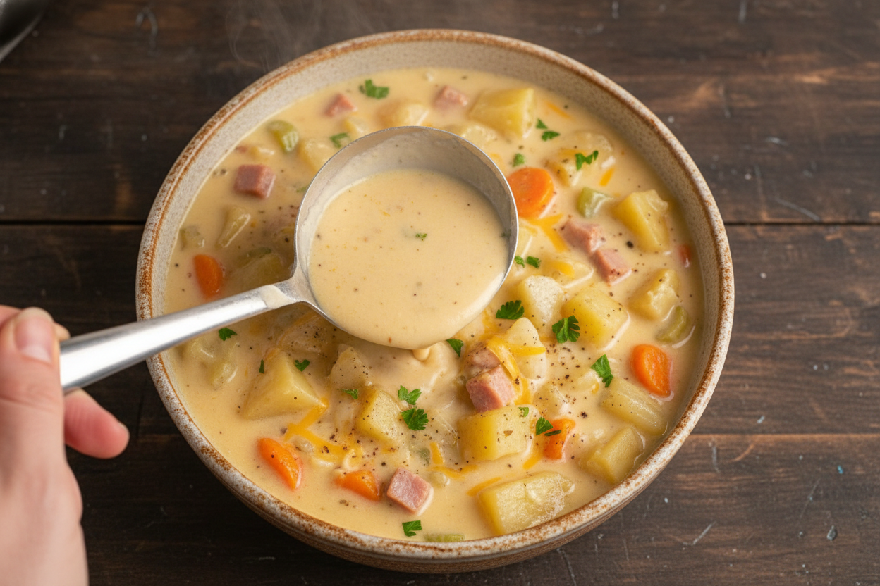 Slow Cooker Ham and Potato Soup Recipe