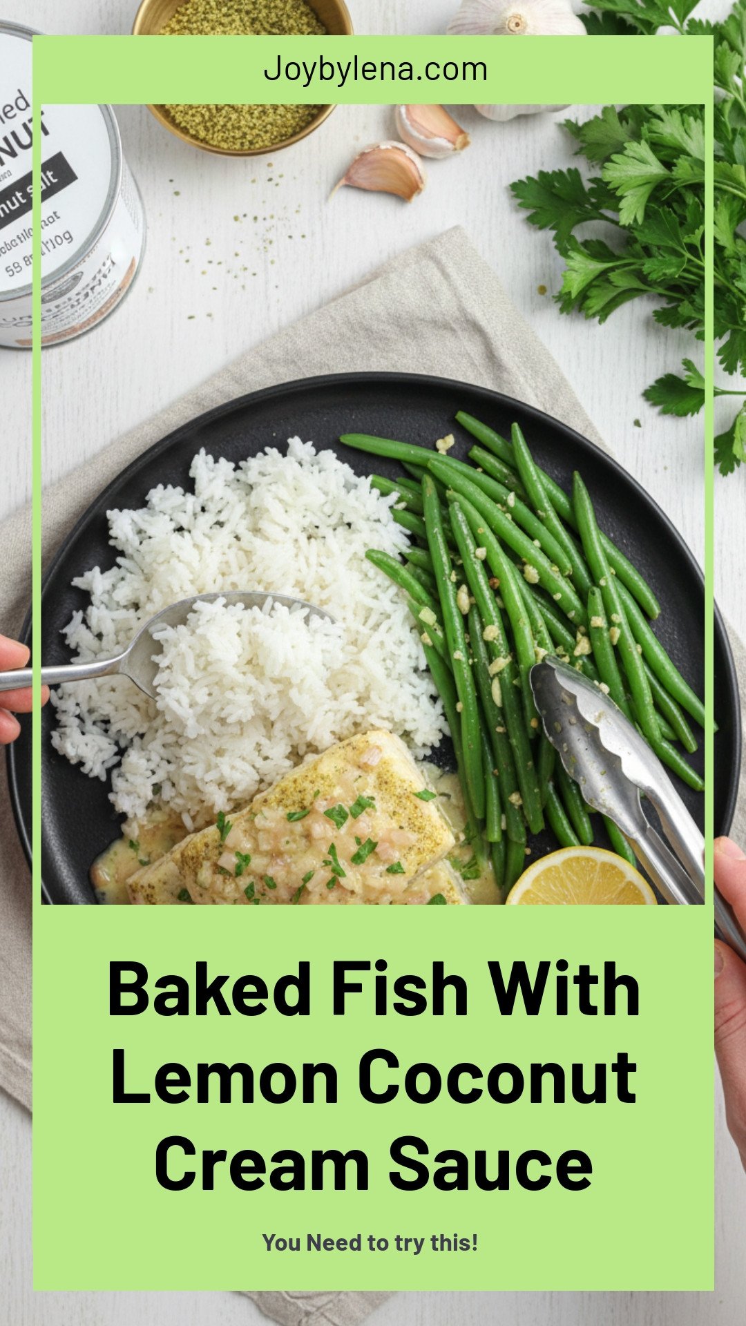Baked Fish With Lemon Coconut Cream Sauce (Easy Weeknight Dinner)