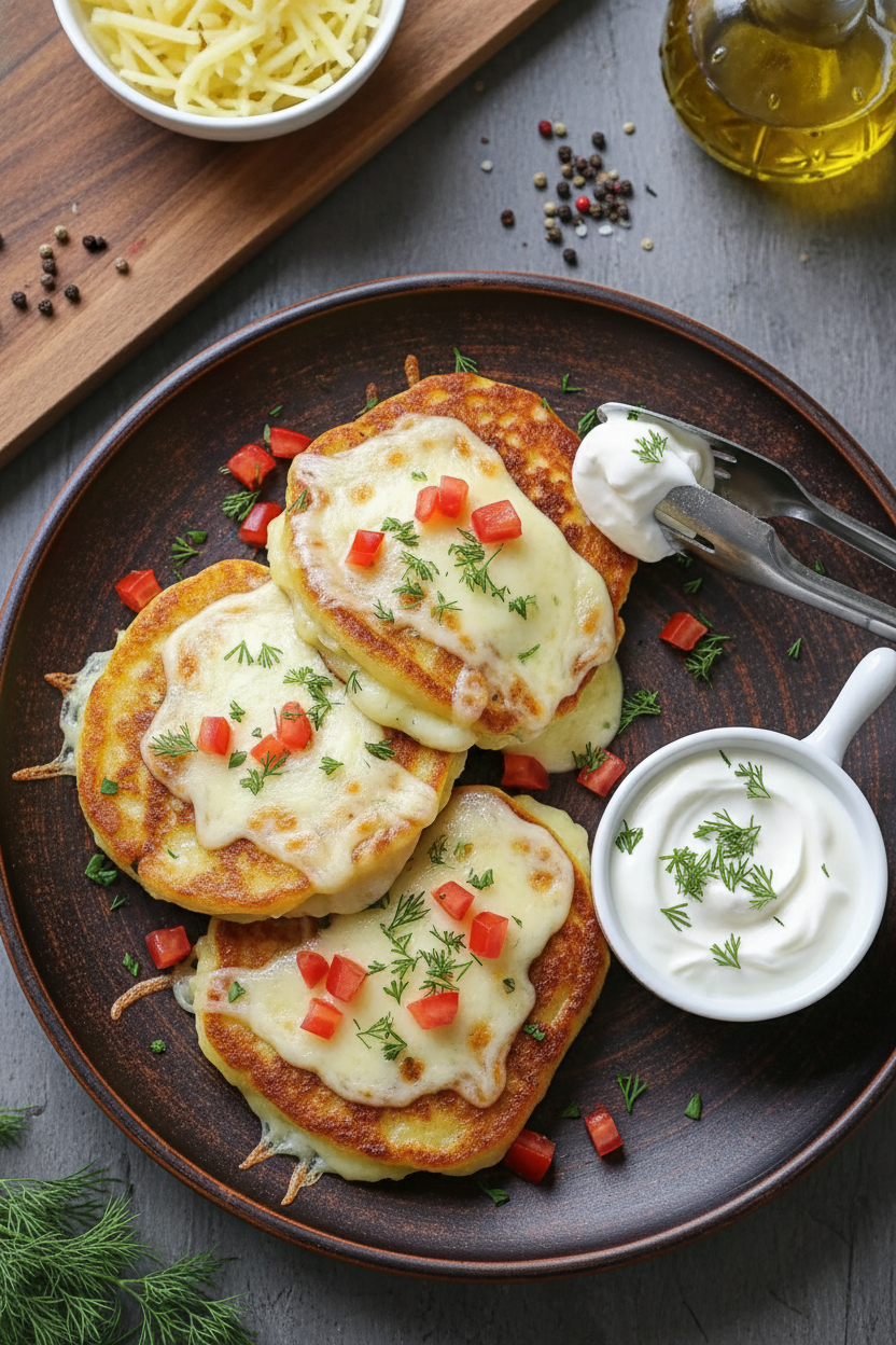 Potato and Onion Cheese Pancakes