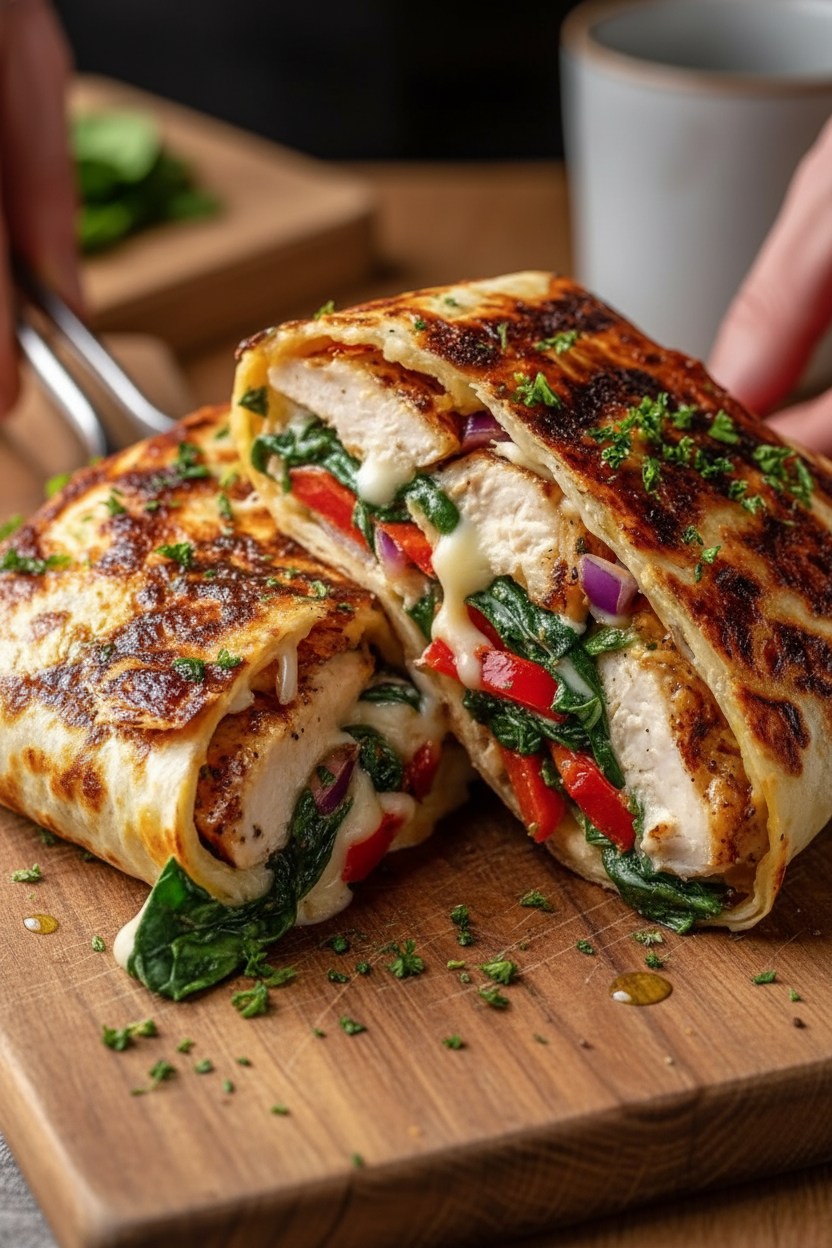 Comfort Food Chicken Alfredo Wraps