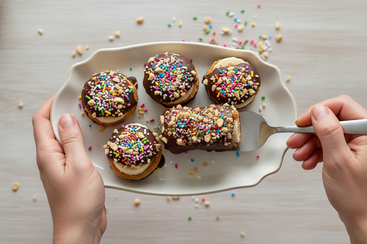 Chocolate Dipped Peanut Butter Banana Bites