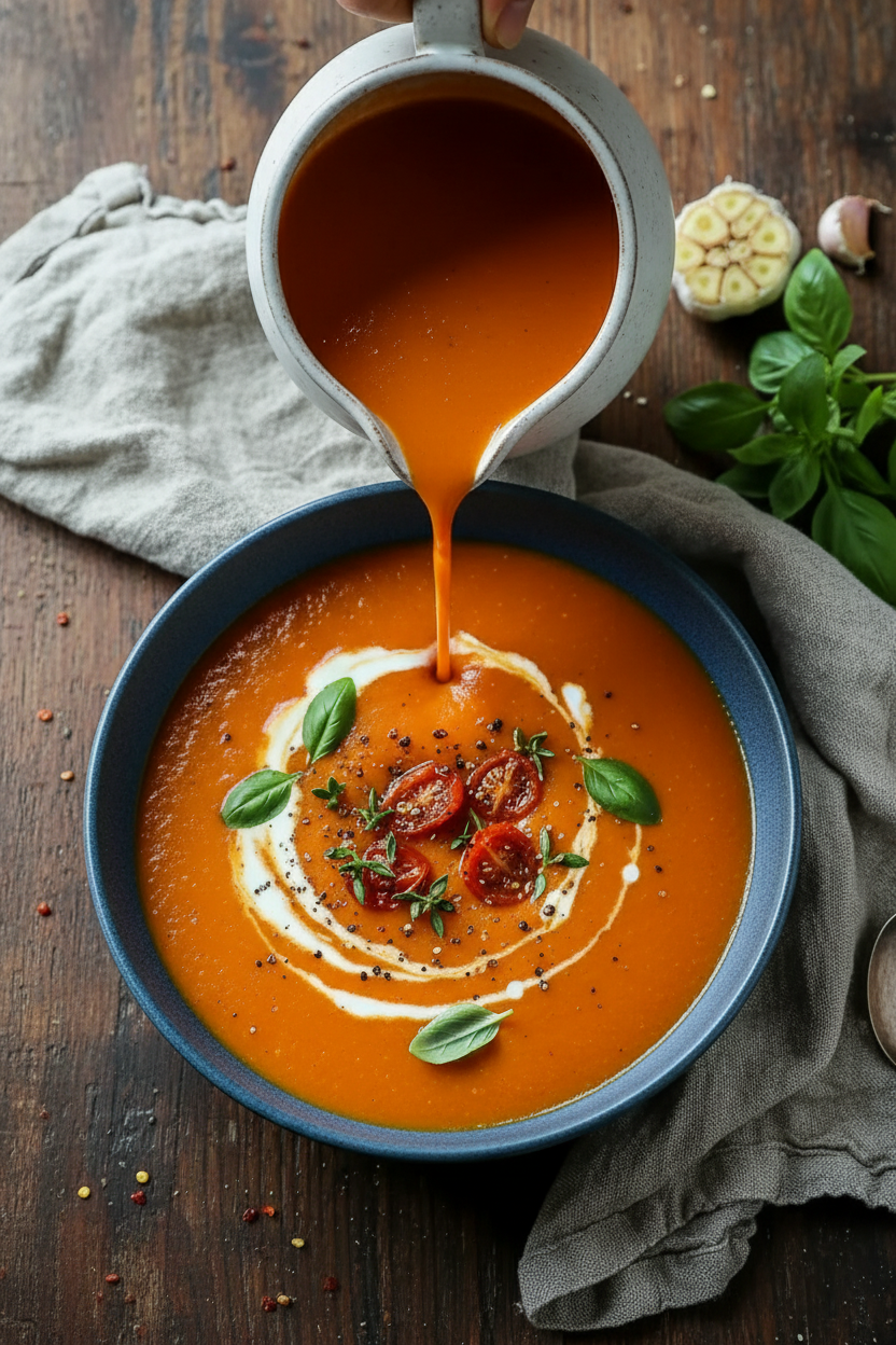 Creamy Roasted Garlic Tomato Soup