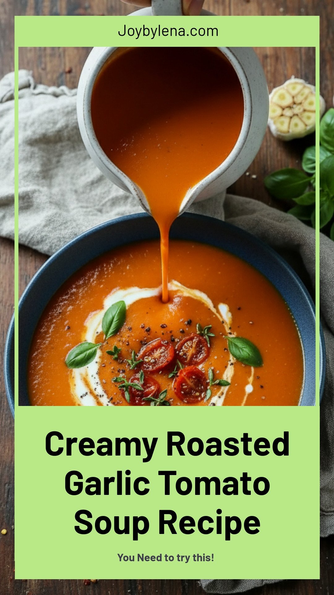 Creamy Roasted Garlic Tomato Soup