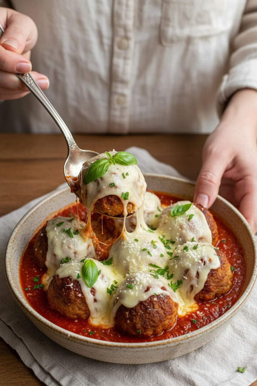 Crispy Chicken Parmesan Meatballs Easy Recipe with Melty Mozzarella
