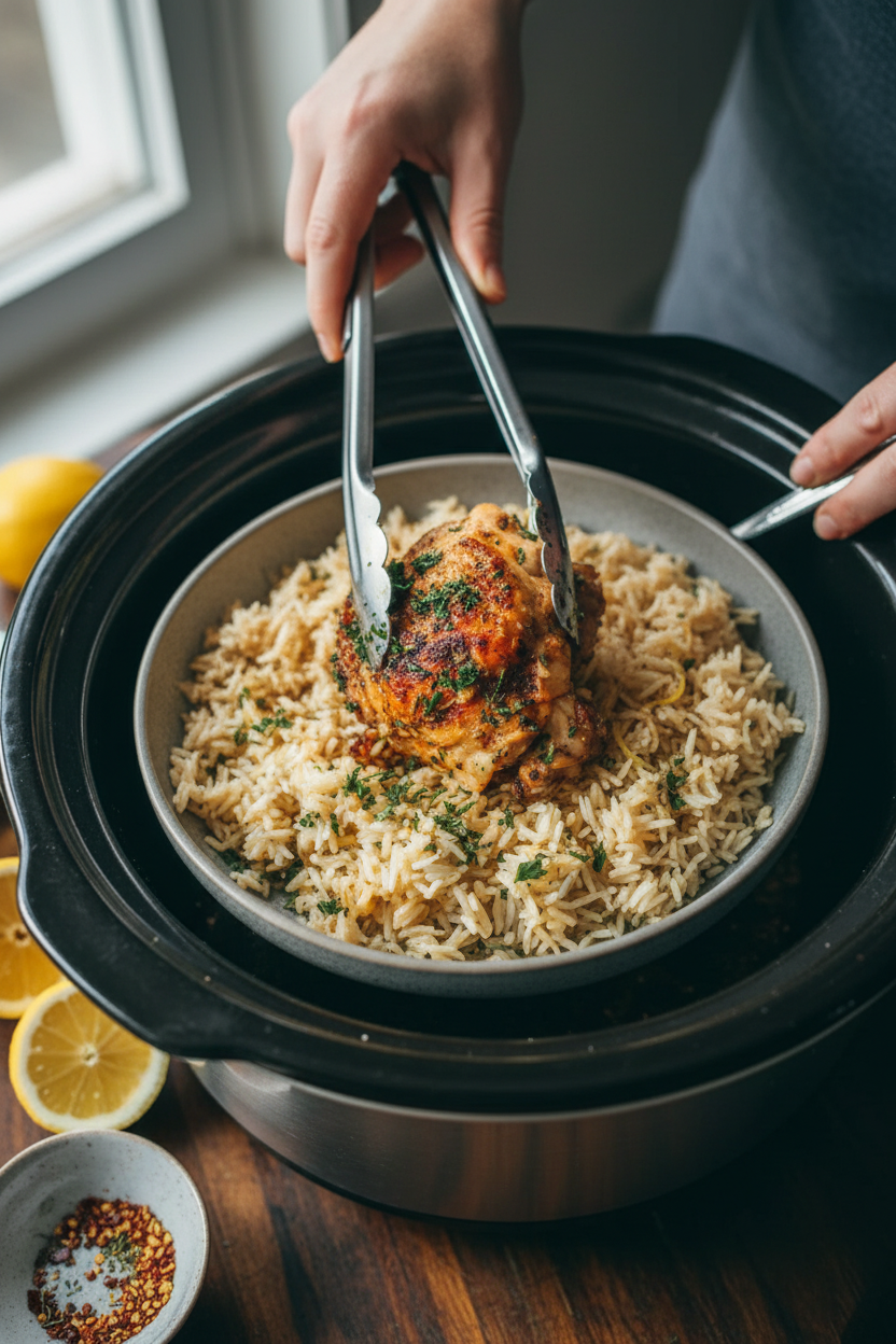 Crock-pot Lemon Chicken and Rice