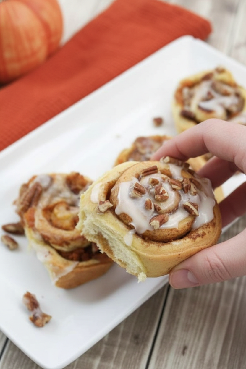 Pumpkin Cinnamon Rolls (3 Ingredients)