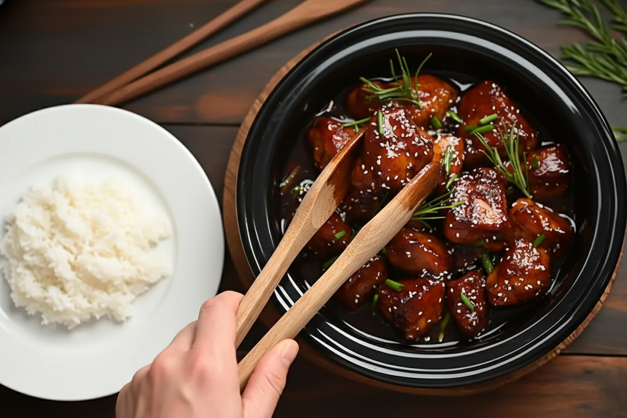 Easy Crock Pot Bourbon Chicken Recipe