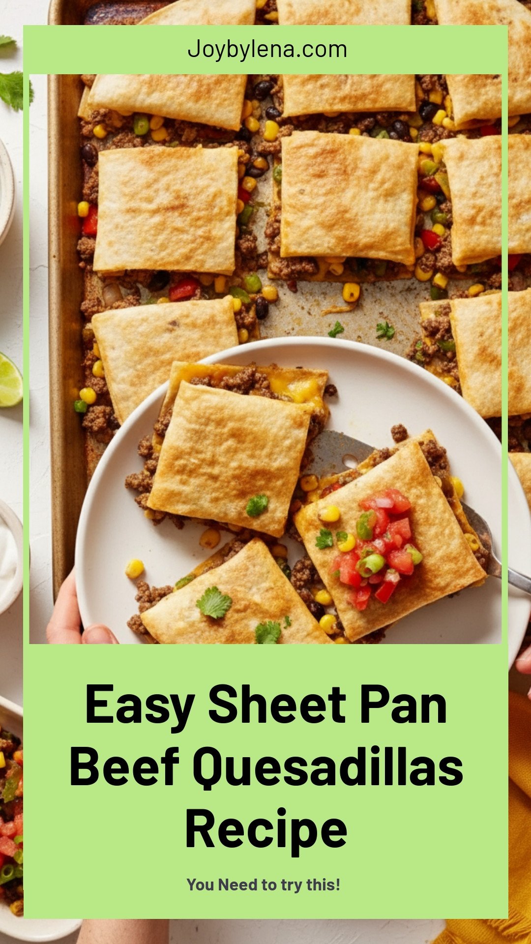 Sheet Pan Beef Quesadillas