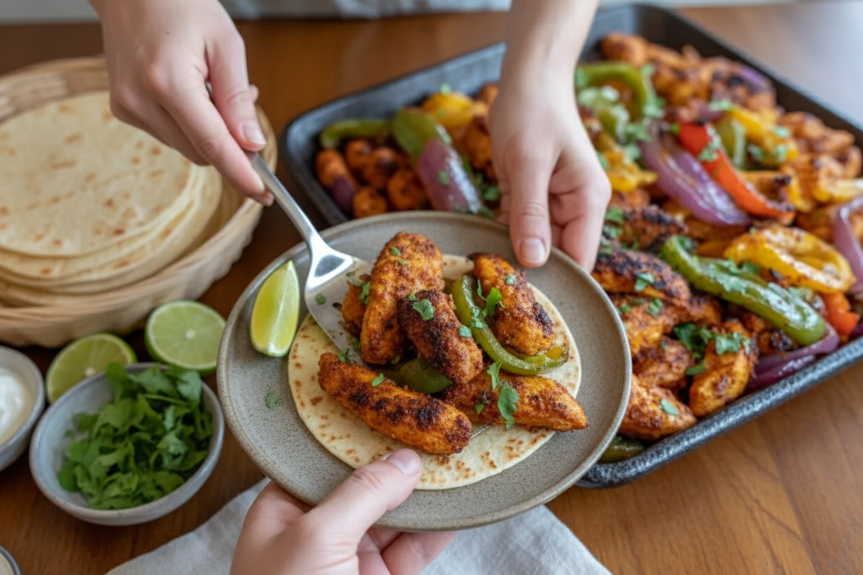 Easy Sheet Pan Chicken Fajitas with Roasted Veggies