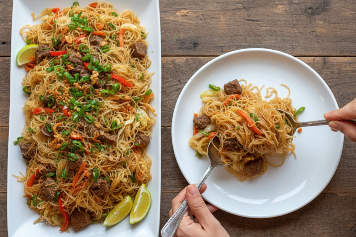 Filipino Pancit With Beef Recipe Culture and Cooking Tips