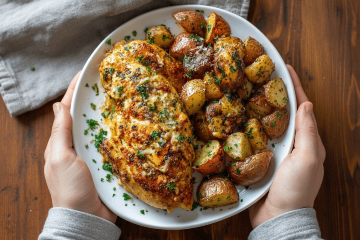 Garlic Parmesan Chicken and Potatoes Recipe