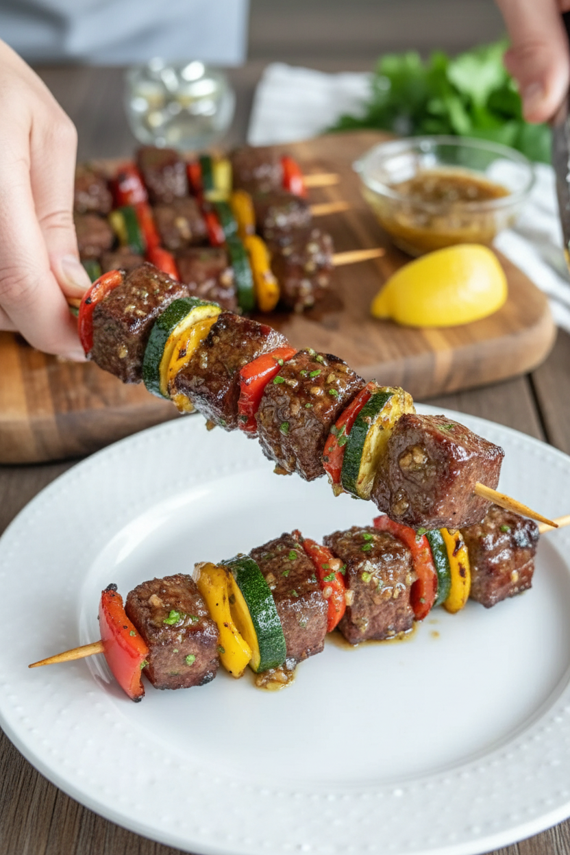 Flavorful Grilled Garlic Butter Steak Kabobs Easy Outdoor Dining Recipe