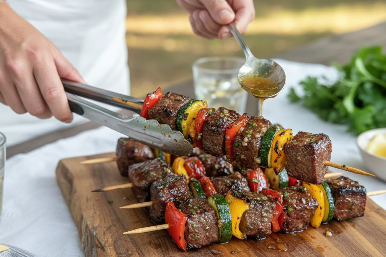Grilled Garlic Butter Steak Kabobs Easy Outdoor Recipe