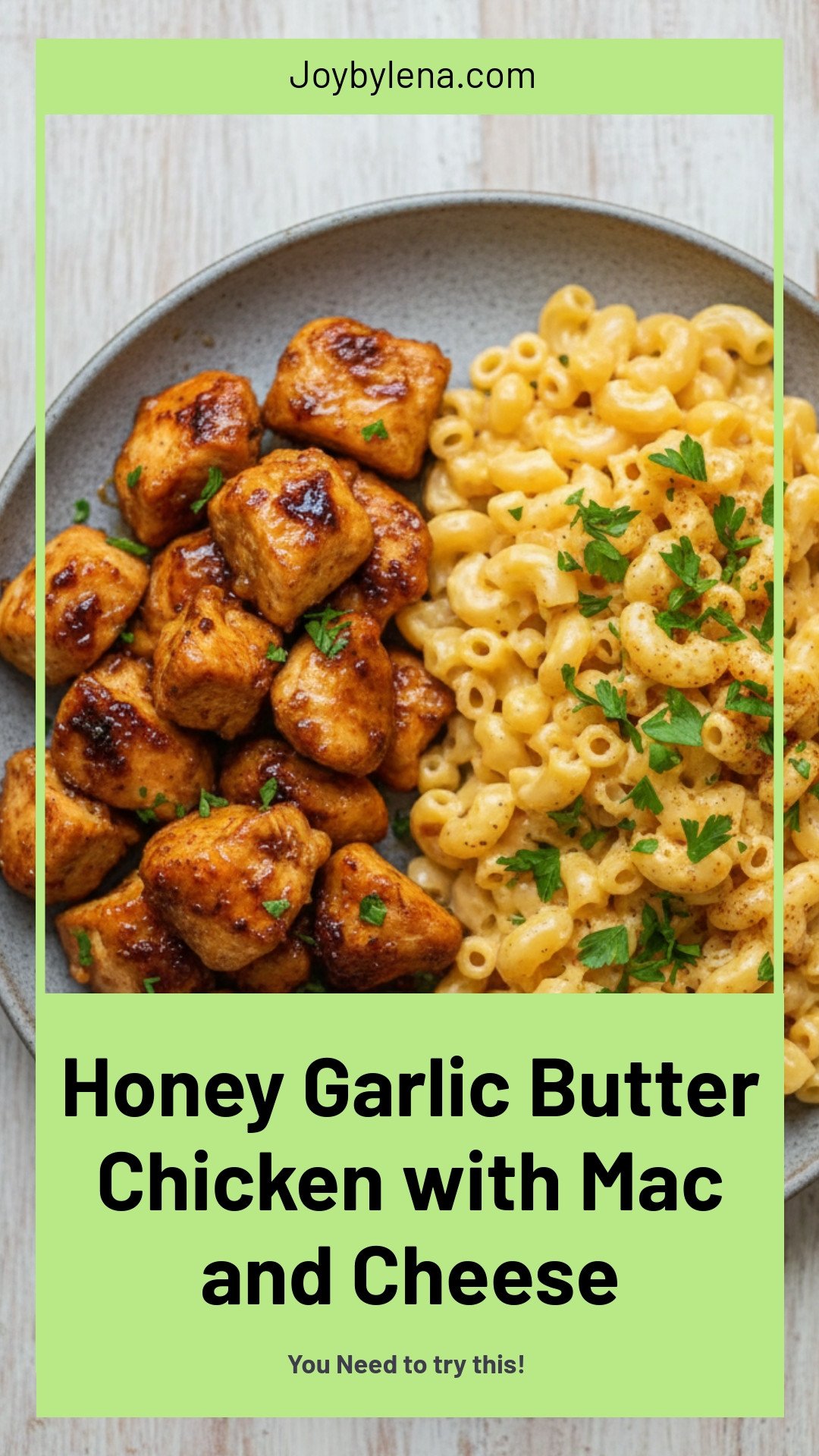 High Protein Honey Garlic Butter Chicken with Mac