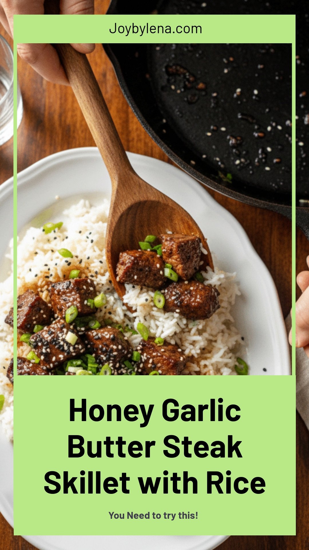 Honey Garlic Butter Steak and Rice Skillet Recipe