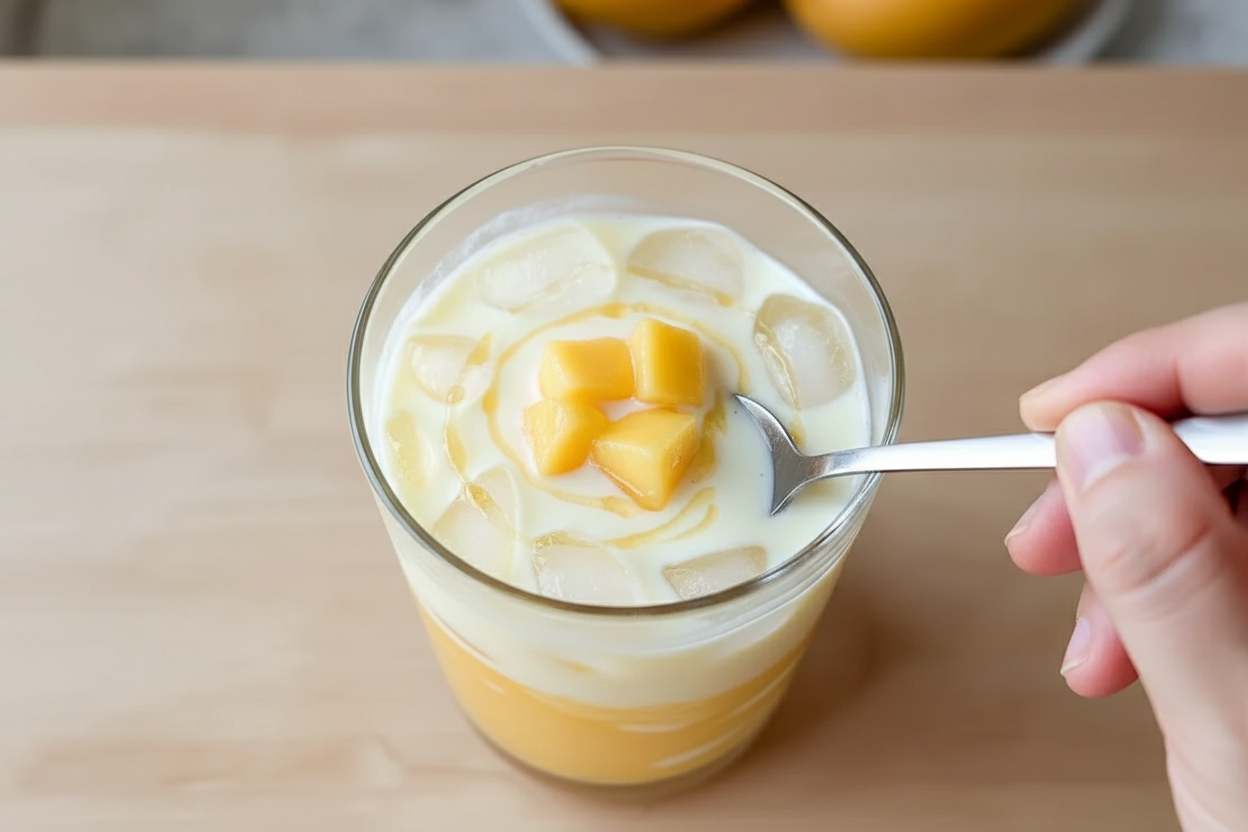 Korean Fresh Mango Milk Drink Recipe