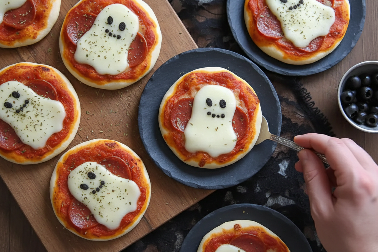 Mini Ghost Pizzas A Spooky Treat