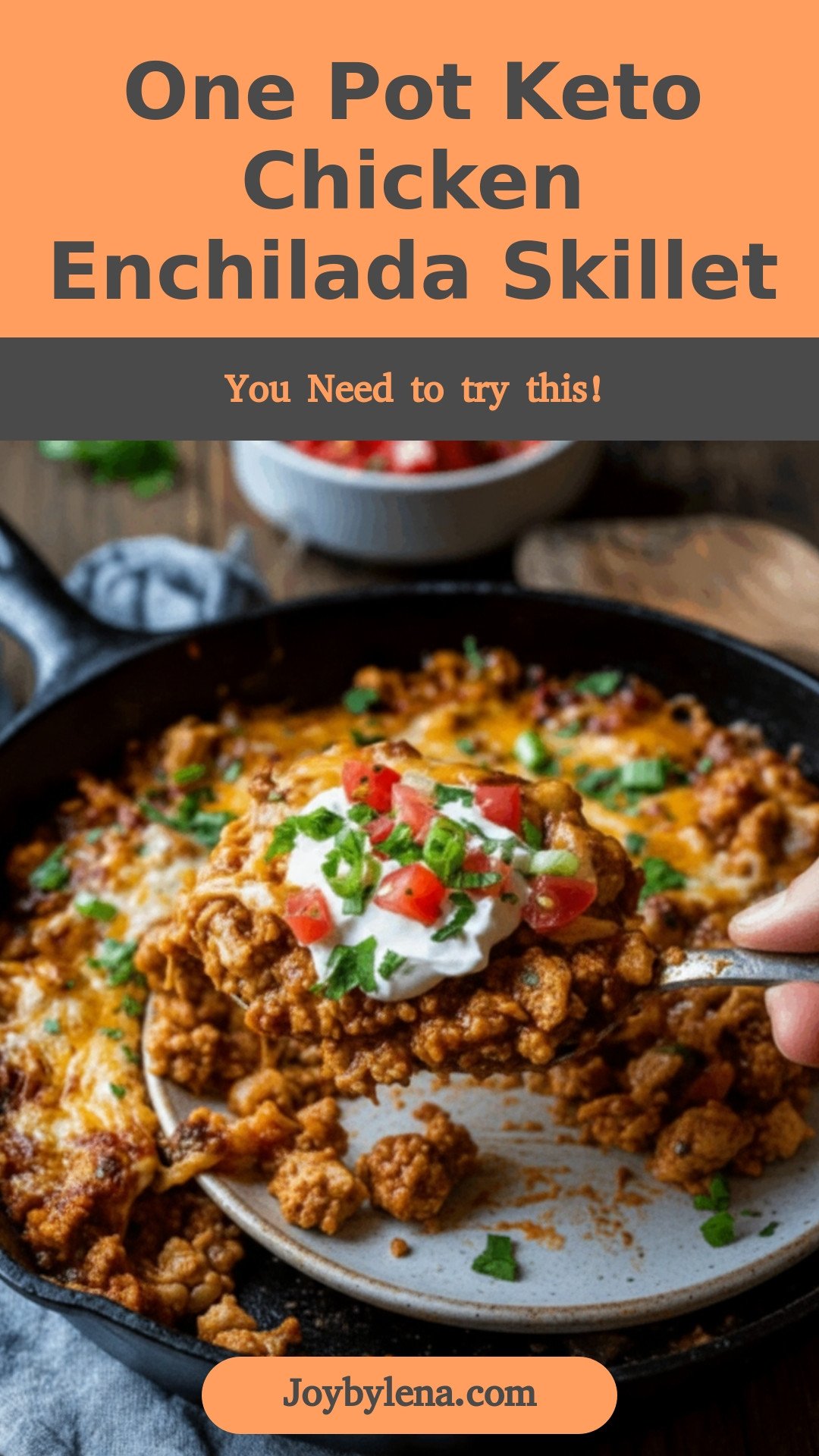 One Pot Keto Low Carb Chicken Enchilada Skillet Recipe