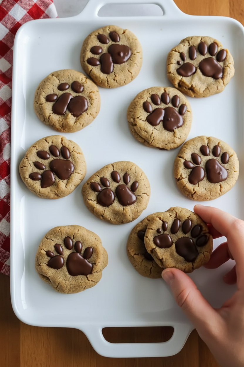 Peanut Butter Paw Print Cookies for Fun and Festive Treats