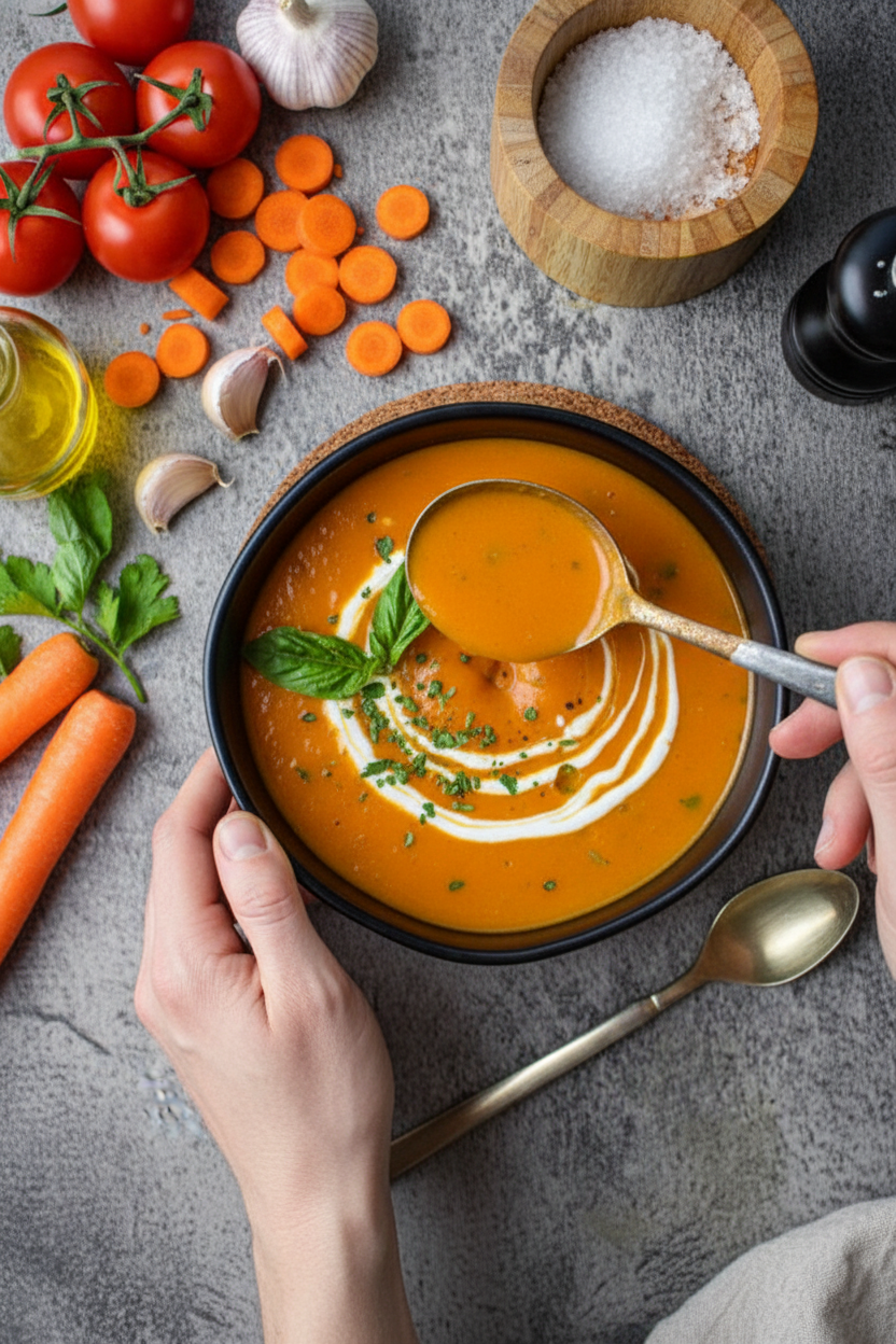 Roasted Tomato Basil Soup