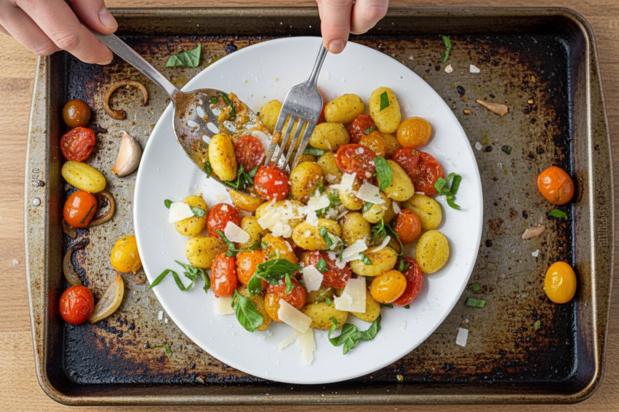Sheet Pan Roasted Tomato Gnocchi Dinner