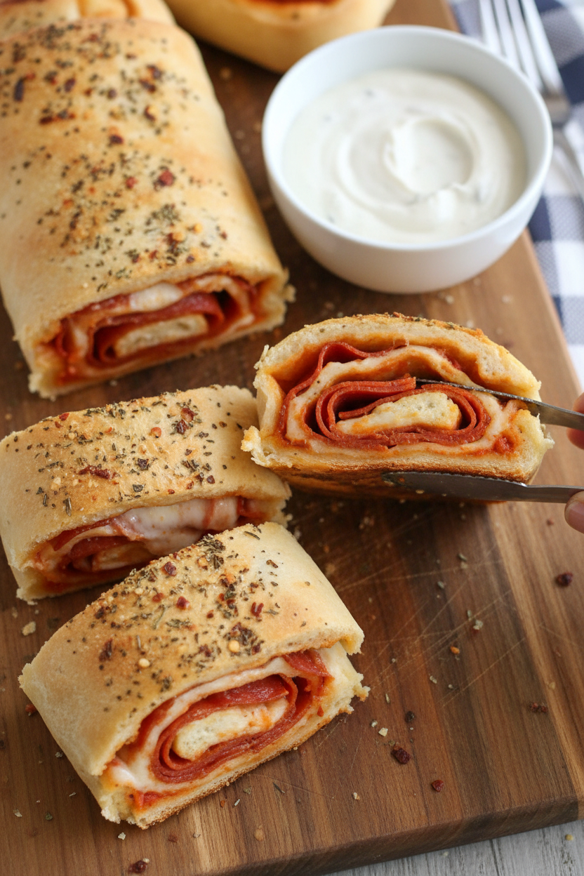 Spicy Stuffed Pizza Bread