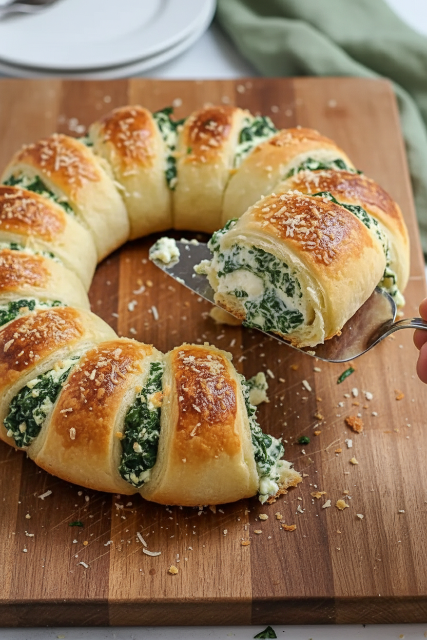 Spinach Dip Crescent Roll Wreath