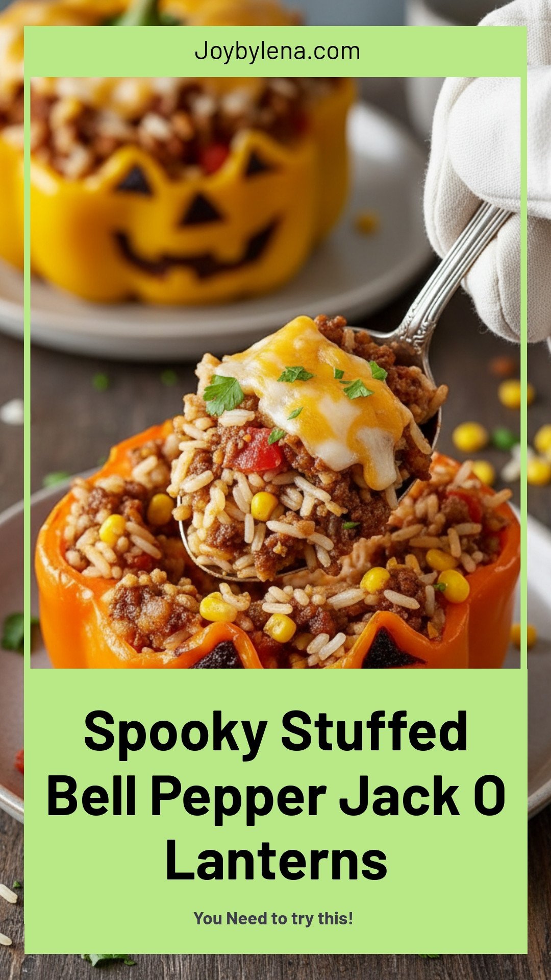 Jack-o'-Lantern Stuffed Bell Peppers