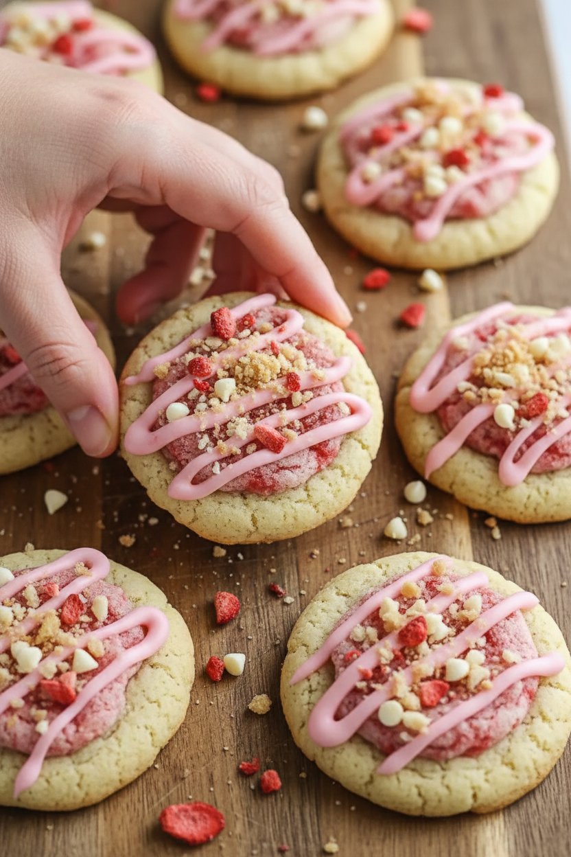 Strawberry Crunch Cookies