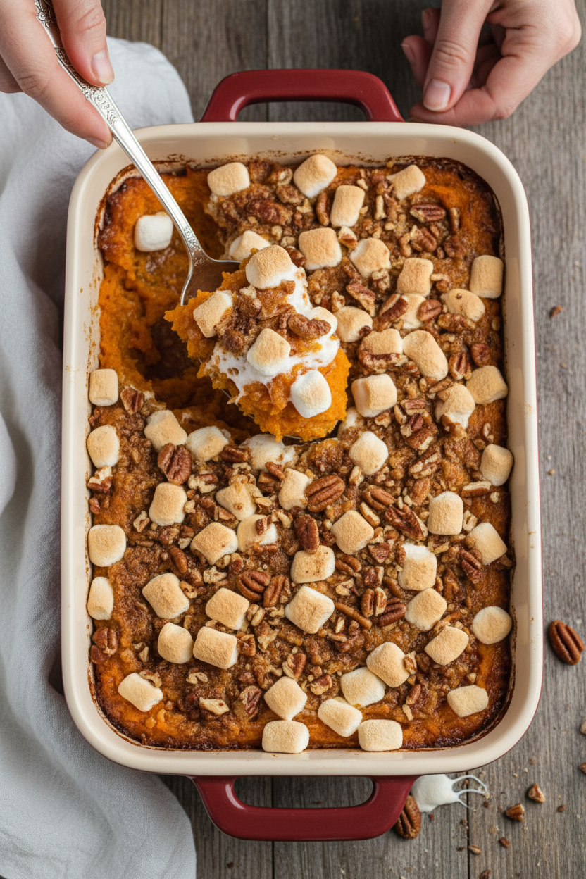 Sweet Potato Casserole with Marshmallows